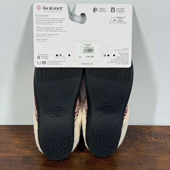 Isotoner Women's Slip on faux fur hard sole house slippers size Large 8.5-9 - Picture 3 of 7